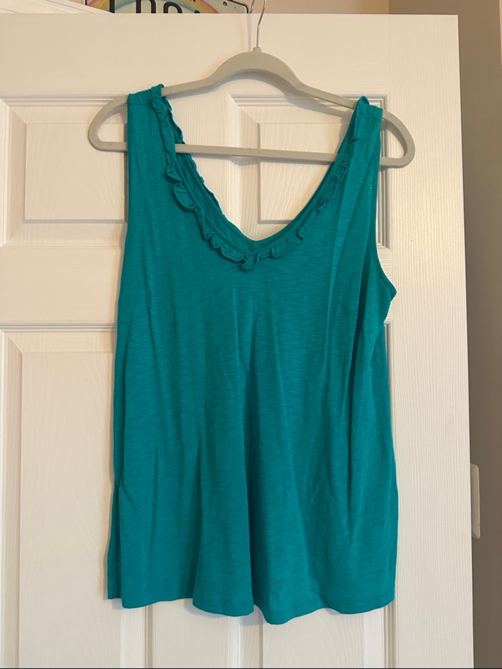 Lilly Pulitzer Teal Ruffled V-Neck Tank